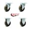 Service Caster SCC 4 in X 1.5 High Temp Phenolic Wheel Caster - 2 Swivel/2 Rigid, 4PK SCC-20S415-PHSHT-TP2-2-R415-2 - alternate 3